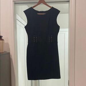 Cynthia Rowley Black Mini Dress with Gold Accents